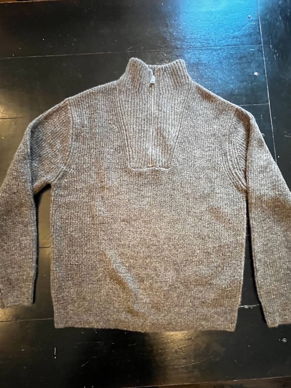 NWT Zara Men’s XL Gray Quarter Zip Knit Sweater
